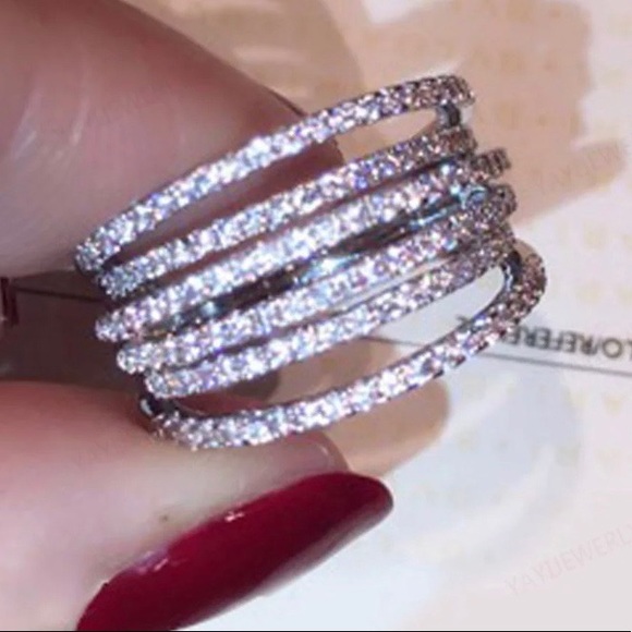 NEW💍Princess Cut 6.4 CT Diamond 925 Silver Ring - Picture 3 of 7